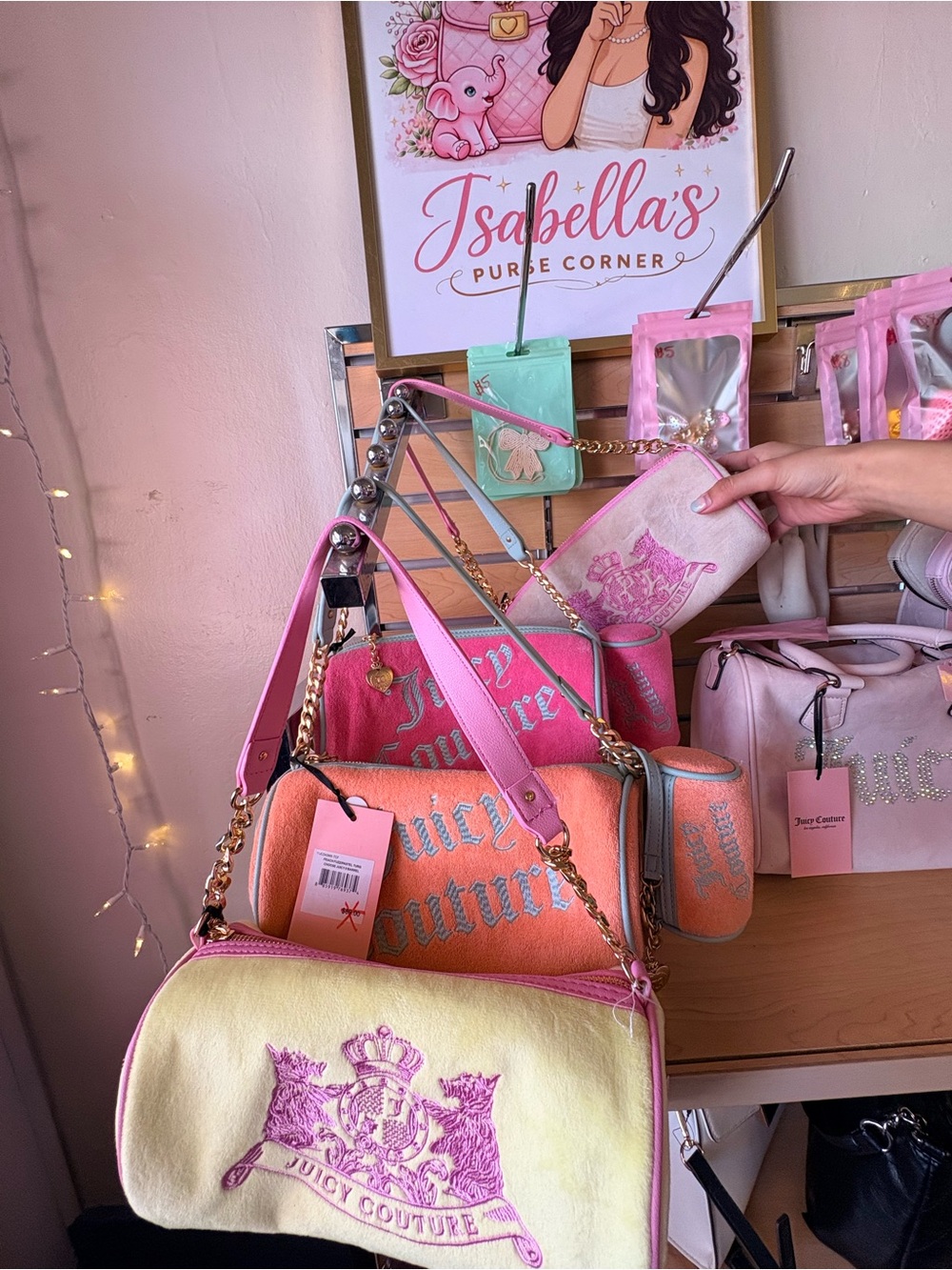 Four Juicy Couture Barrel bag bundle all NWT